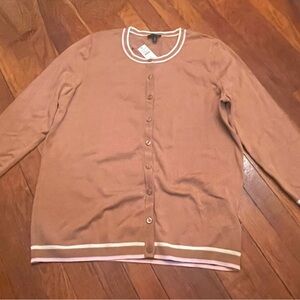 Talbots Camel Button-Up Cardigan